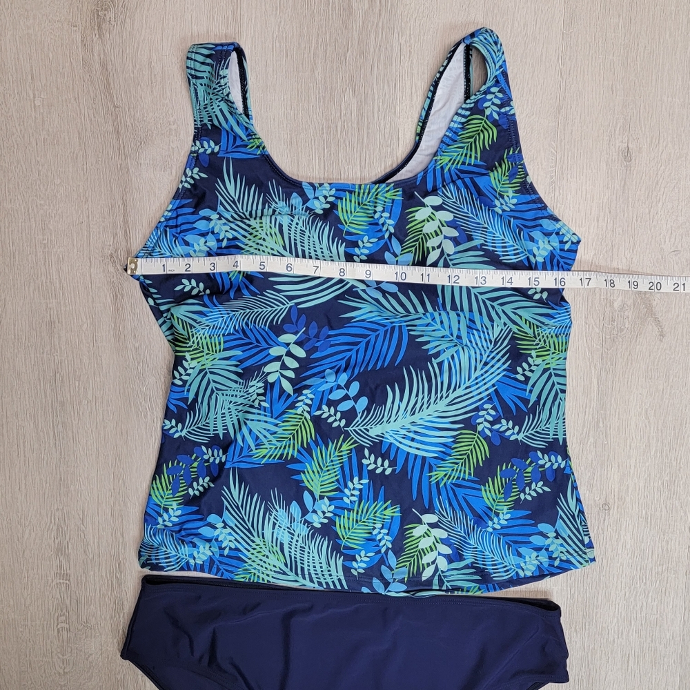Womens Size 16 blue and green Tropical tankini with bikini bottoms NWOT - Picture 4 of 6